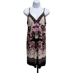 Vtg Y2K Whimsical Babydoll Patterned Dress 12 Festival Boho Indie Fairy Grunge